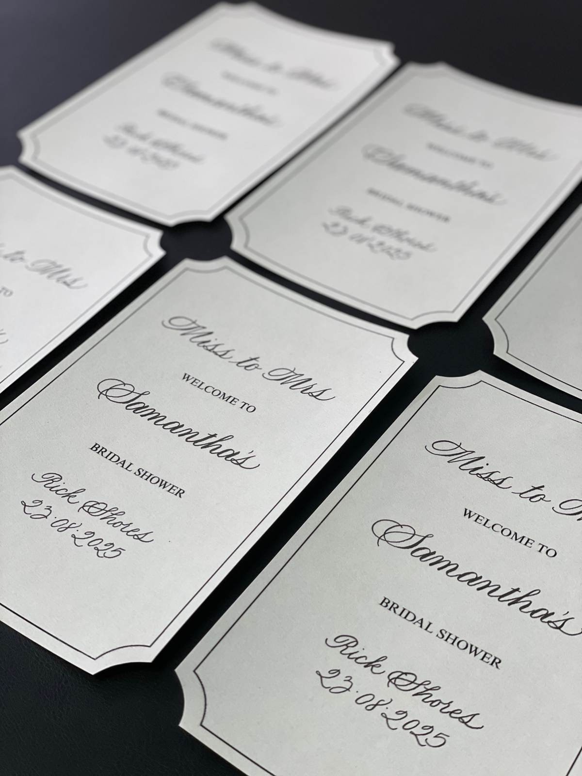06 Bridal Shower welcome cards calligraphy
