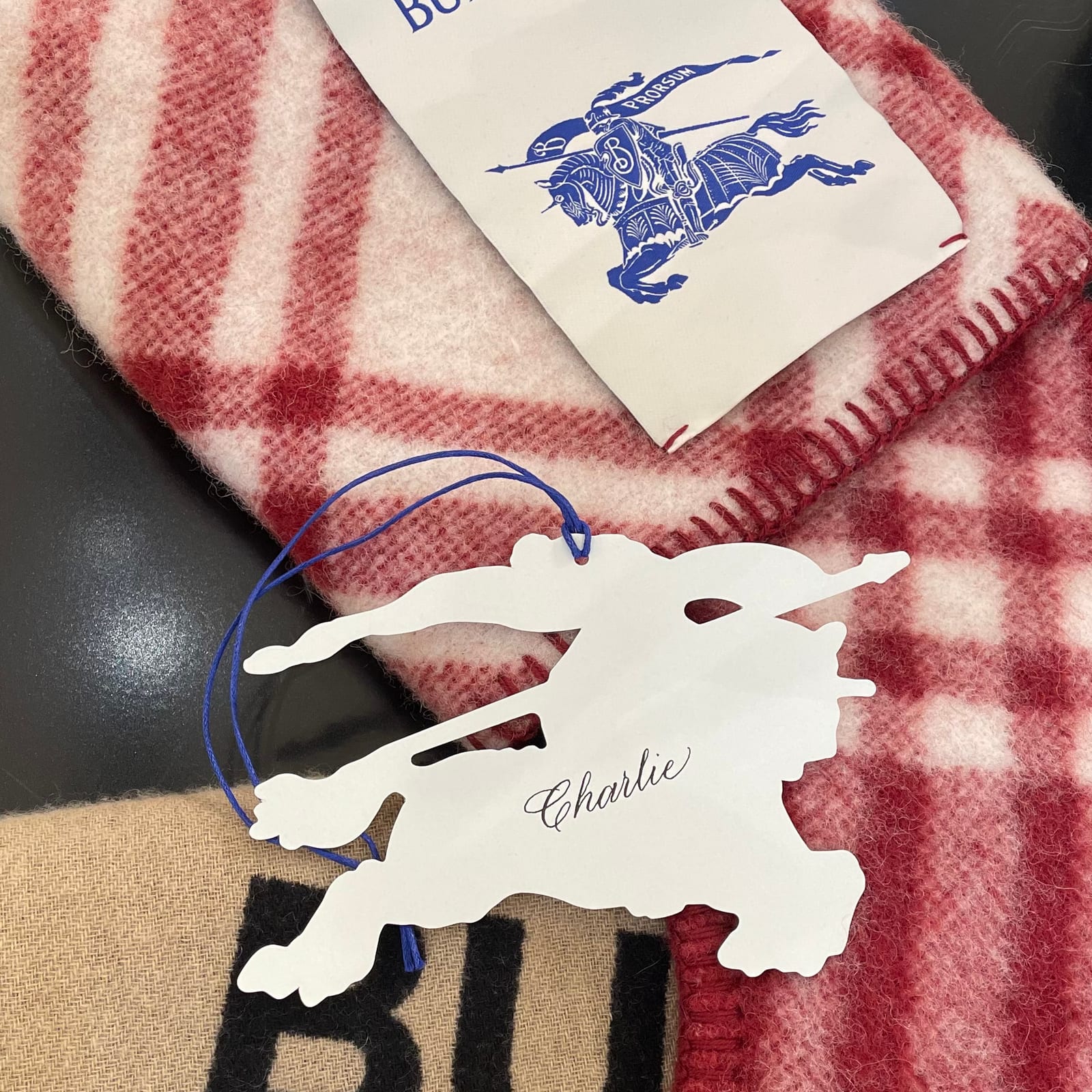 Burberry Christmas gift tags at Queens Plaza
