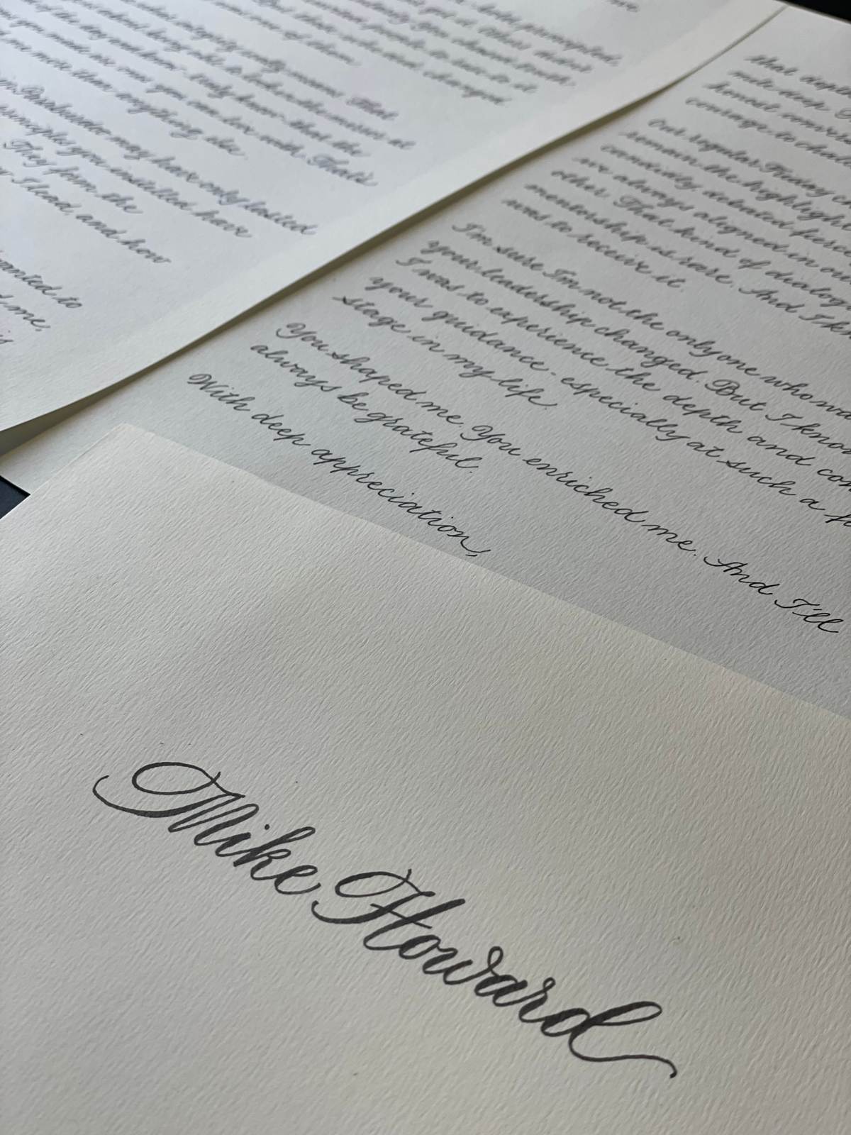 Hand written letter cursive calligraphy envelope 1