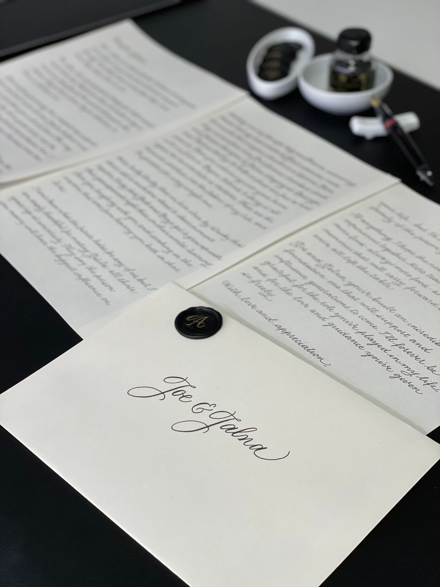 Hand written letter cursive calligraphy envelope 2
