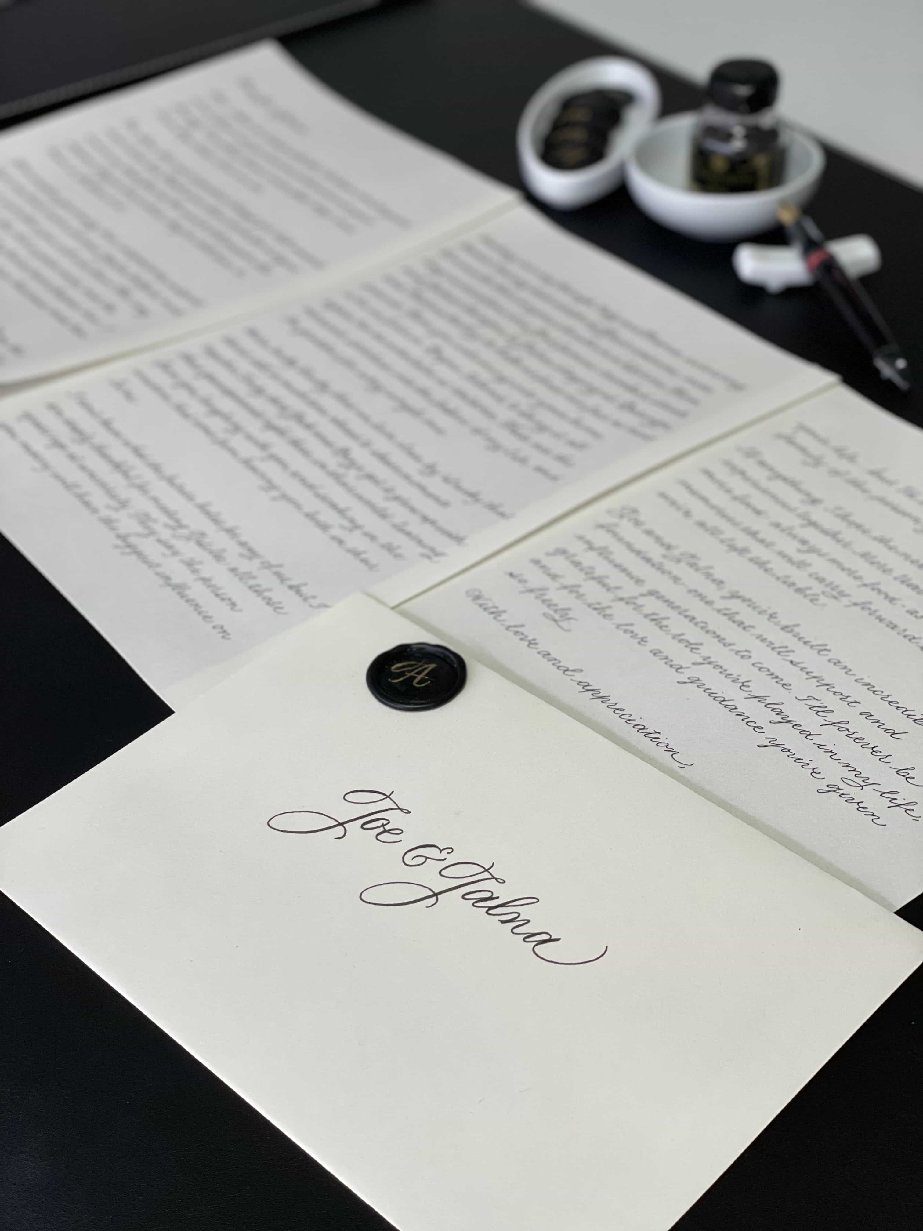 Handwritten letter cursive calligraphy envelope 2