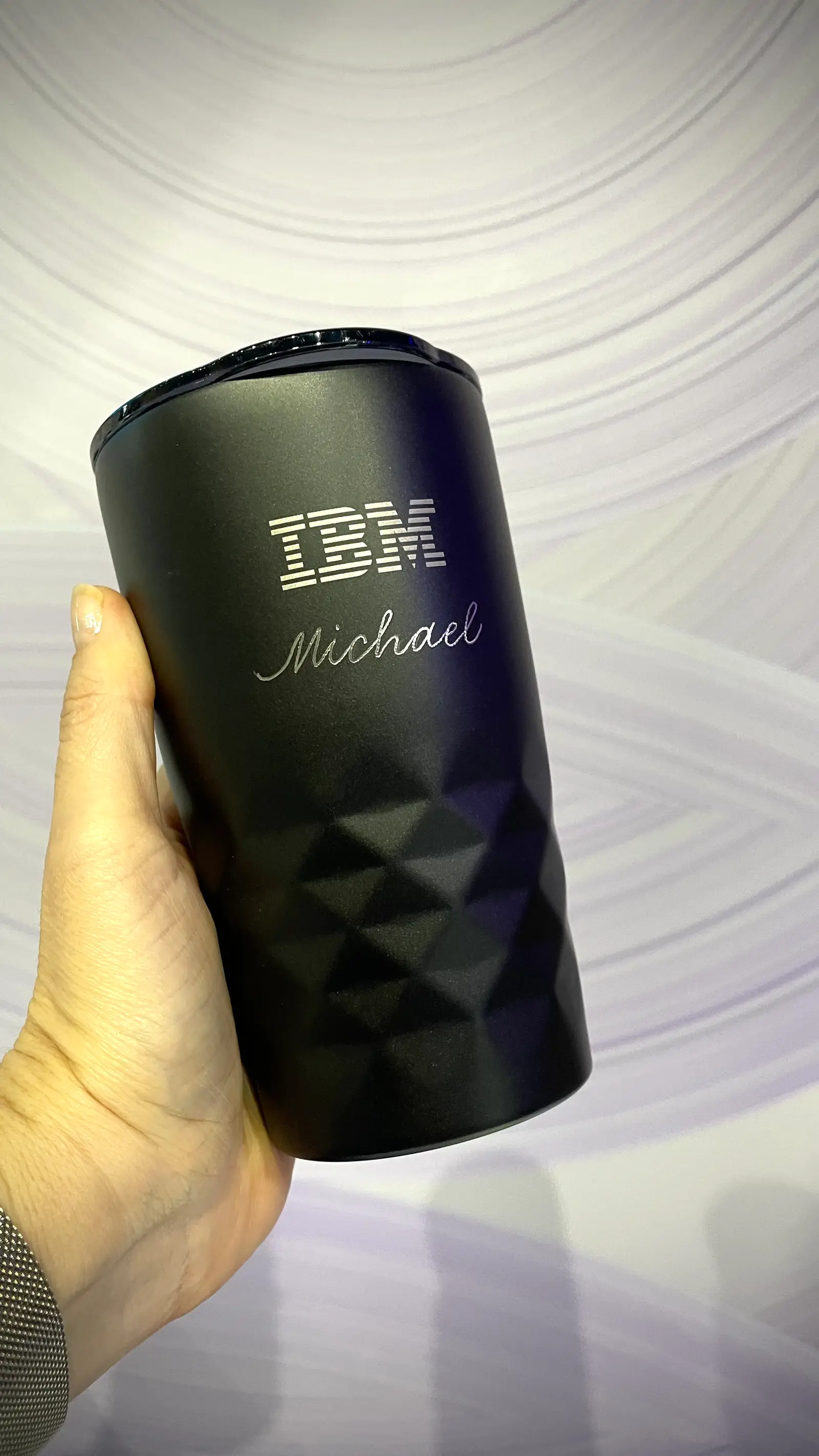 IBM Expo Gartner Symposium Travel mug engraving