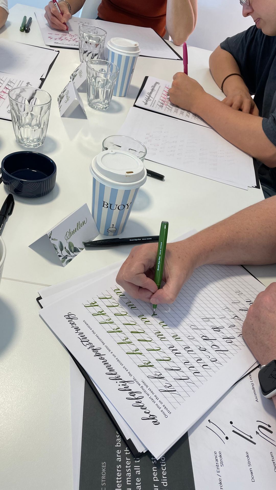 Modern calligraphy workshop alphabet practice