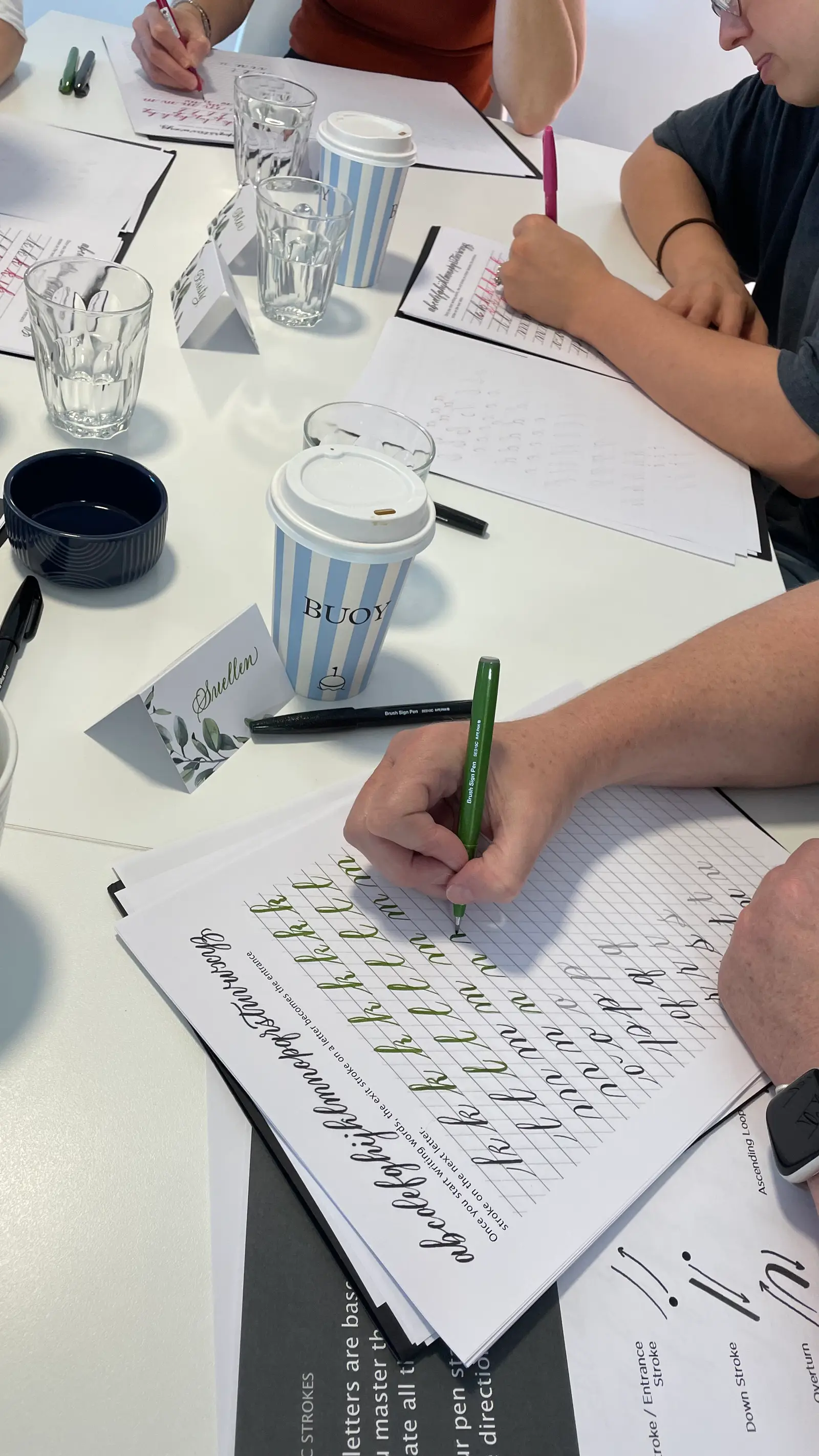 Modern calligraphy workshop alphabet practice