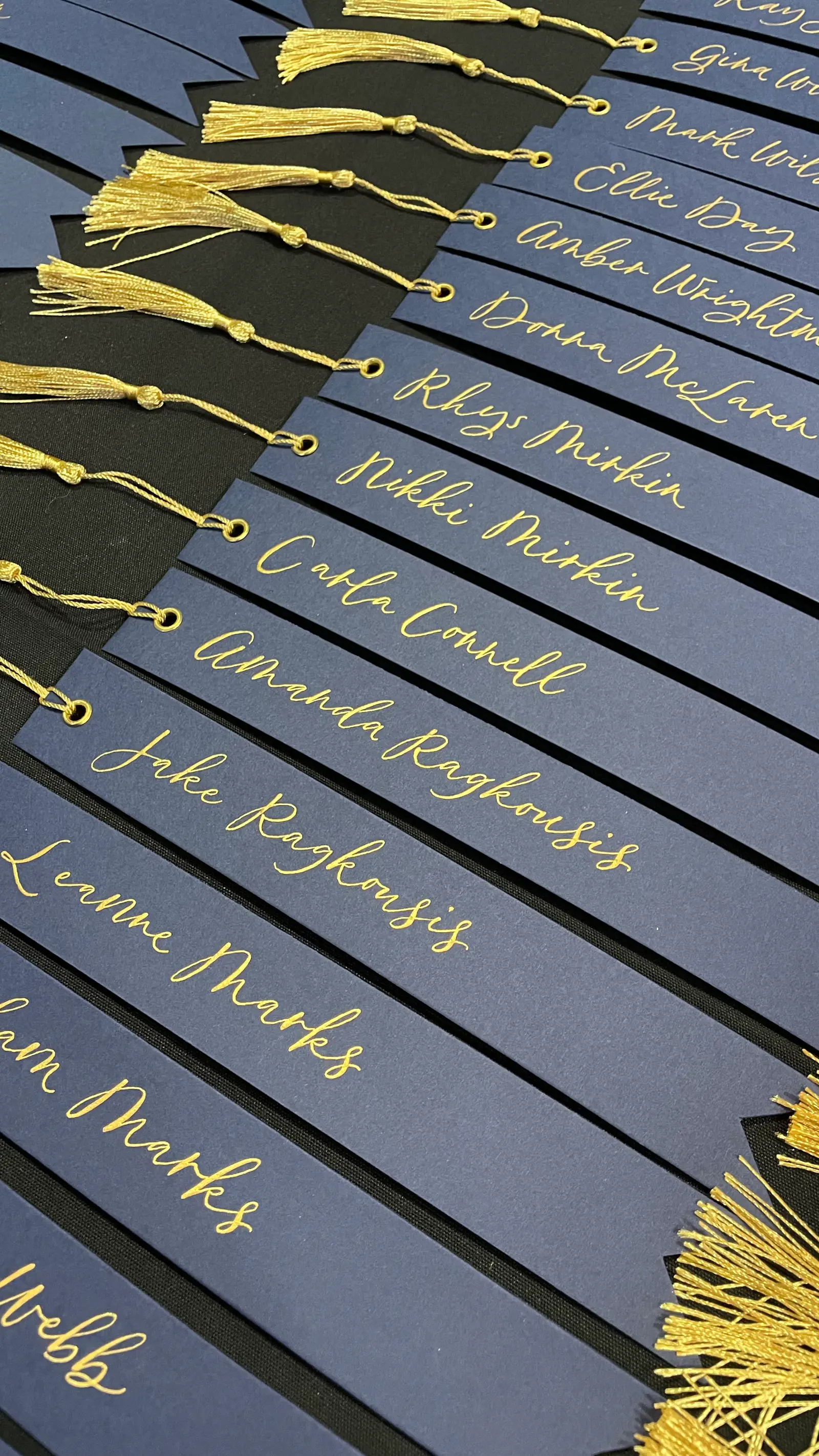 Modern calligraphy place card gold