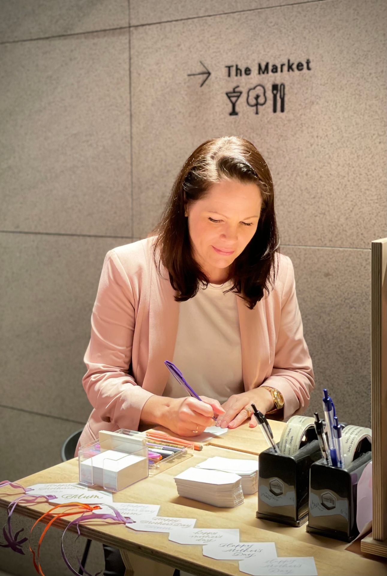 Mother's Day market Ann Street Brisbane calligraphy gift tags