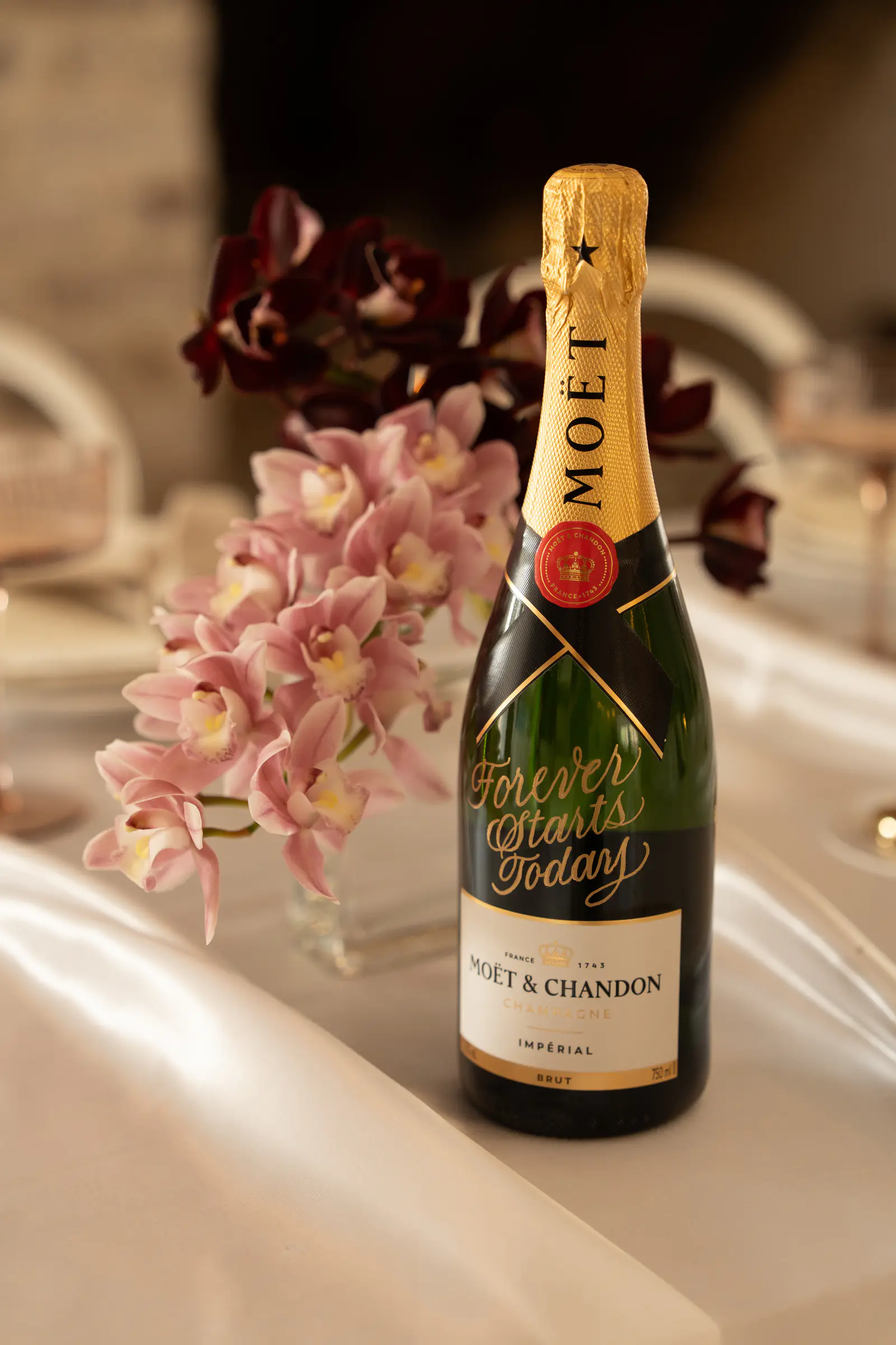 Painted Personalised Moet Champagne