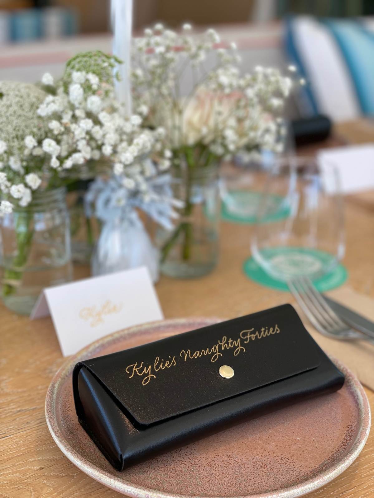 Sunglasses case calligraphy