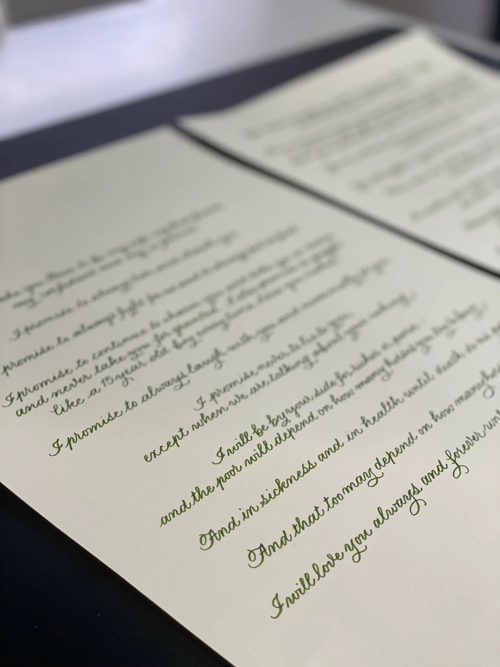 Wedding vow calligraphy A3