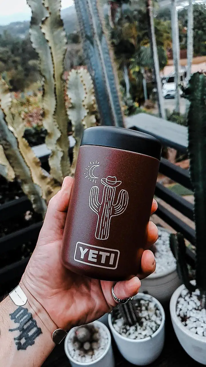 Yeti engraving cactus design