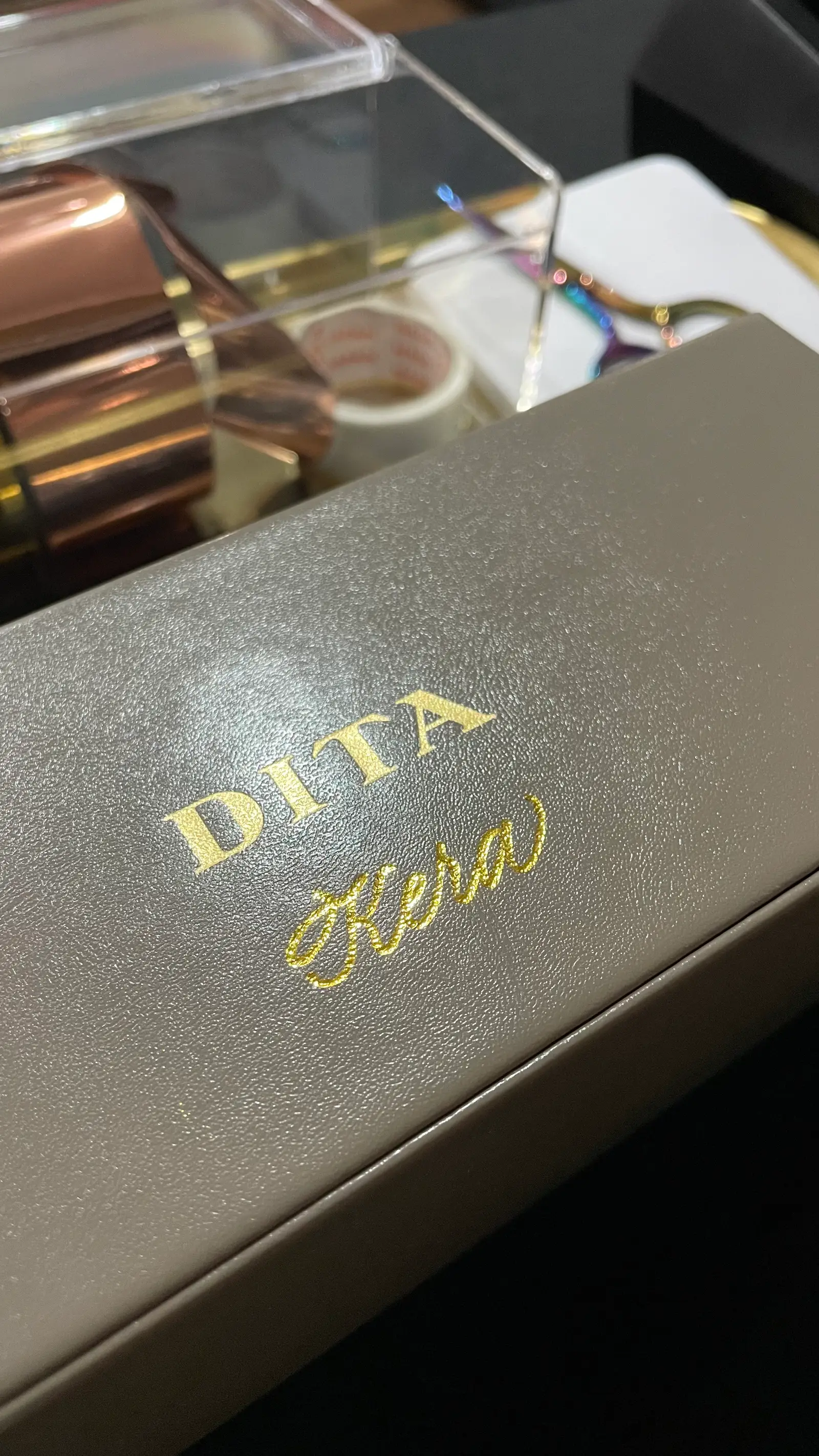 DITA Eyewear Glasses cases hot foiling at Vision Optics West End Brisbane