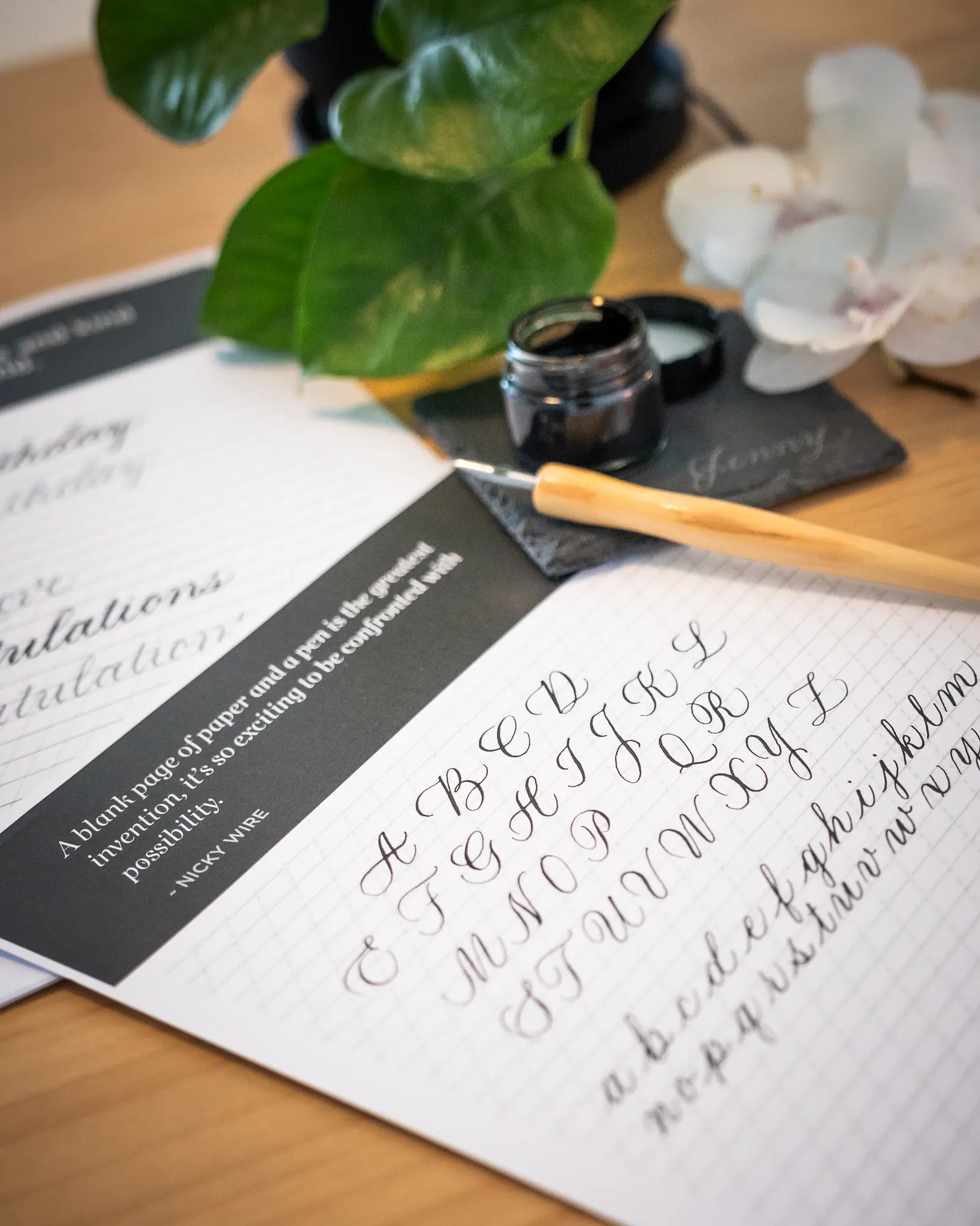 Pointed pen calligraphy workshop