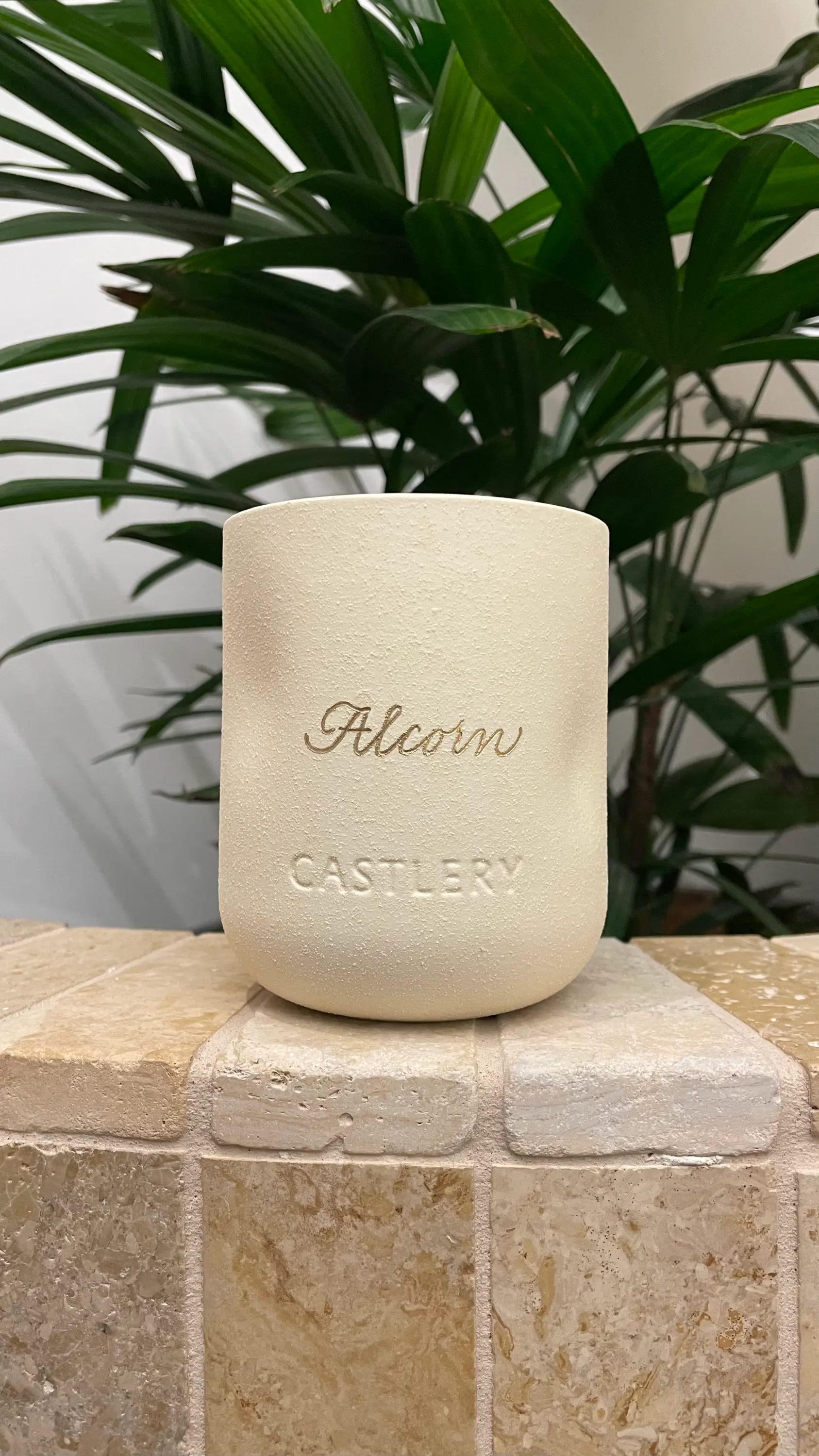Engraved ceramic candles for Castlery in West End Brisbane