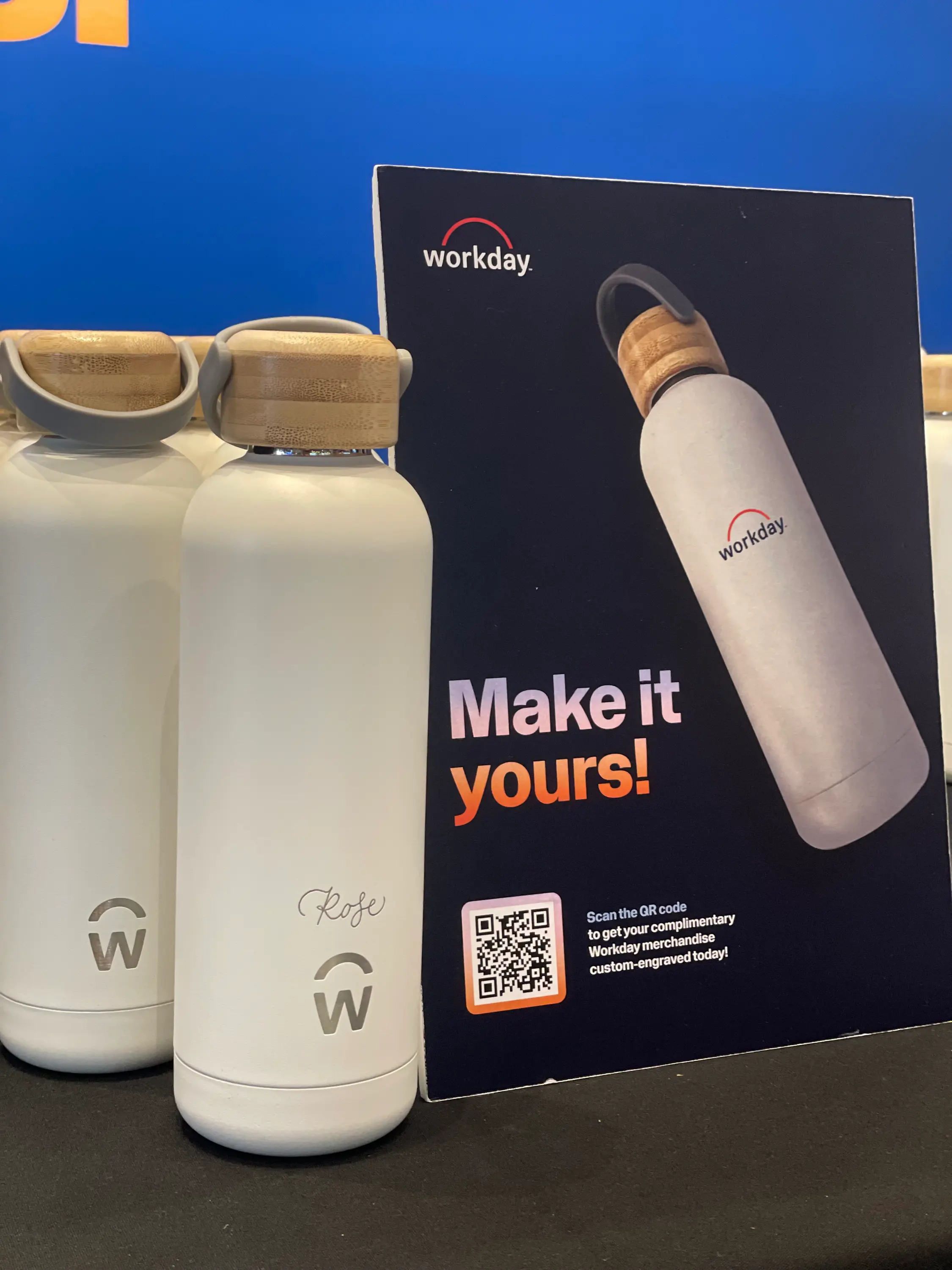 Engraving water bottles for Workday at Voco Brisbane