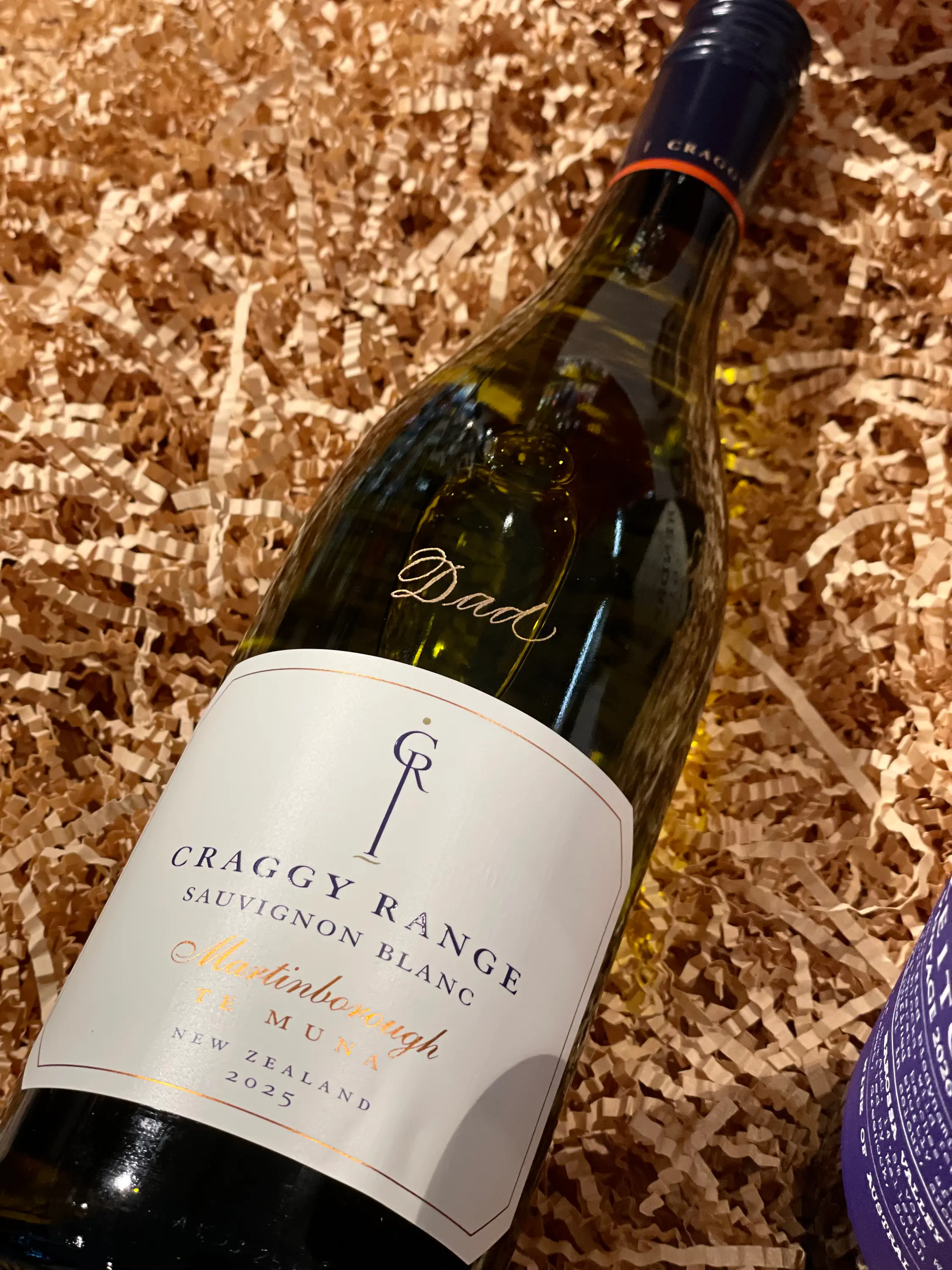 Engraved wine bottle for Father's Day