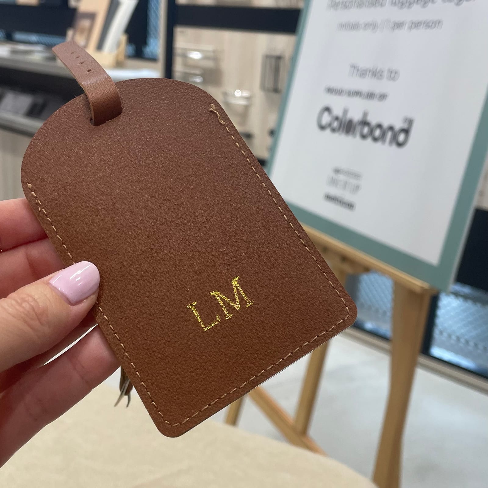 Metricon Robina Hot Foiling on leather luggage tags